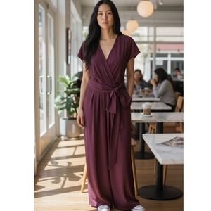 HALARA‎ Breezeful Wrap Midi Maxi Dress New NWT L Short Sleeve Tie Waist Travel